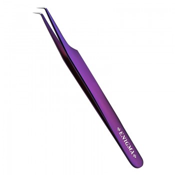 Пинцет Мини-L 90° ENIGMA с ручной заточкой extra-sharp (фиолетовый металлик) 